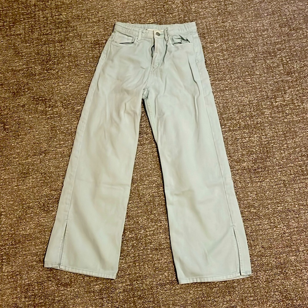 Mint wide high rise jeans